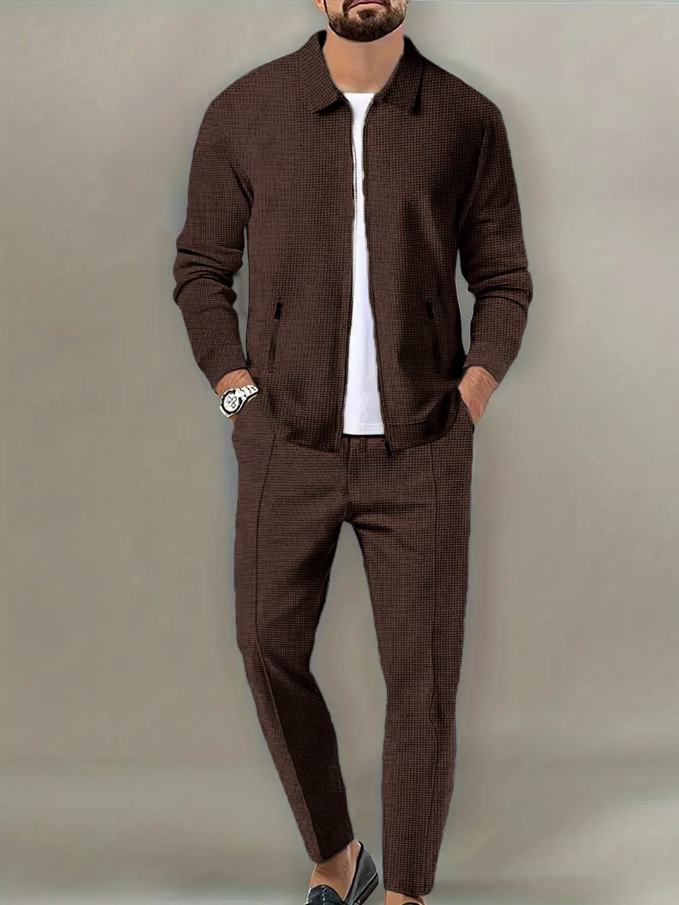 Kardigan z zamkiem błyskawicznym w kroju slim-fit