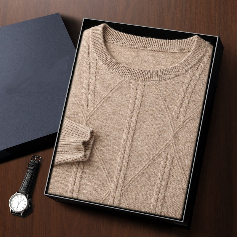 Moda Elite | Sweter kaszmirowy ze wzorem w romby