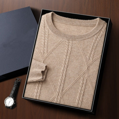Moda Elite | Sweter kaszmirowy ze wzorem w romby