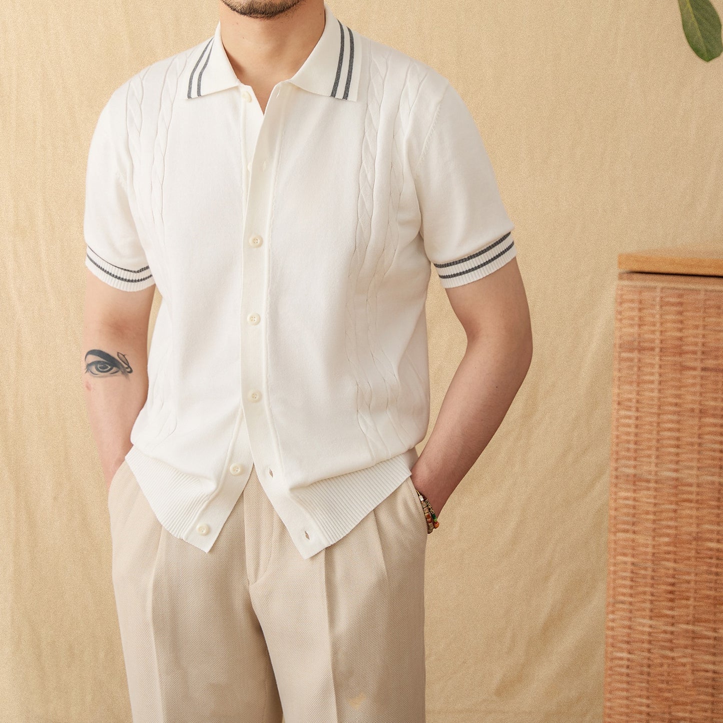 Moda Elite | Koszulka polo z dzianiny bawełnianej
