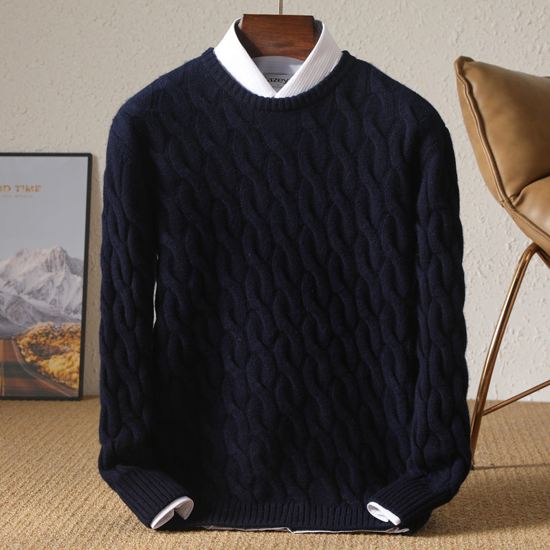 Męski sweter z okrągłym dekoltem – styl casualowy