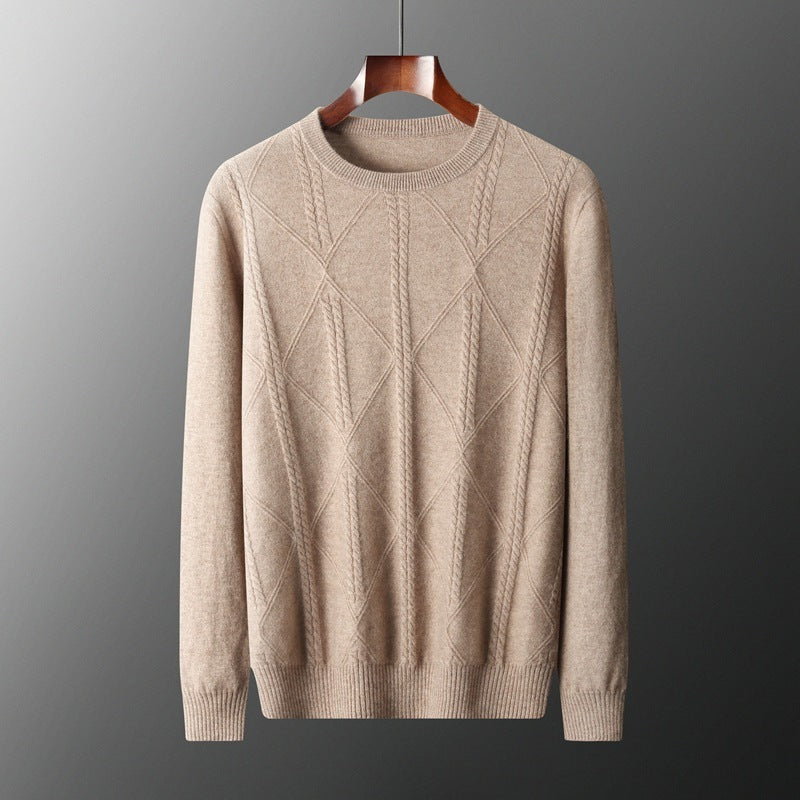 Moda Elite | Sweter kaszmirowy ze wzorem w romby