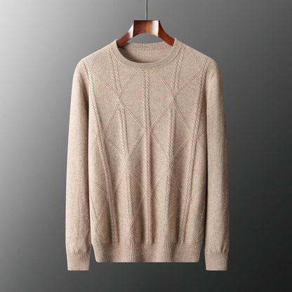 Moda Elite | Sweter kaszmirowy ze wzorem w romby