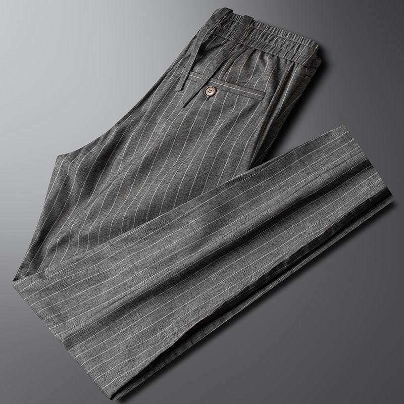 Moda Elite | Spodnie lniane w paski