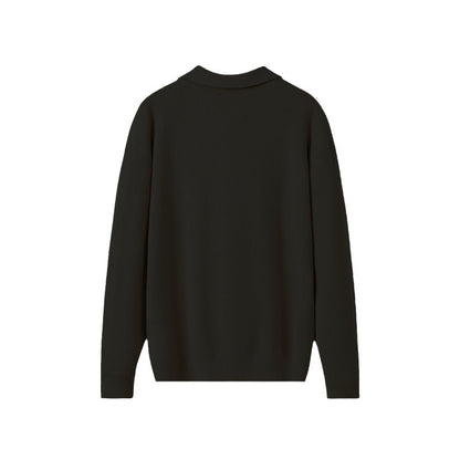 Sweter dzianinowy z zamkiem i kołnierzem