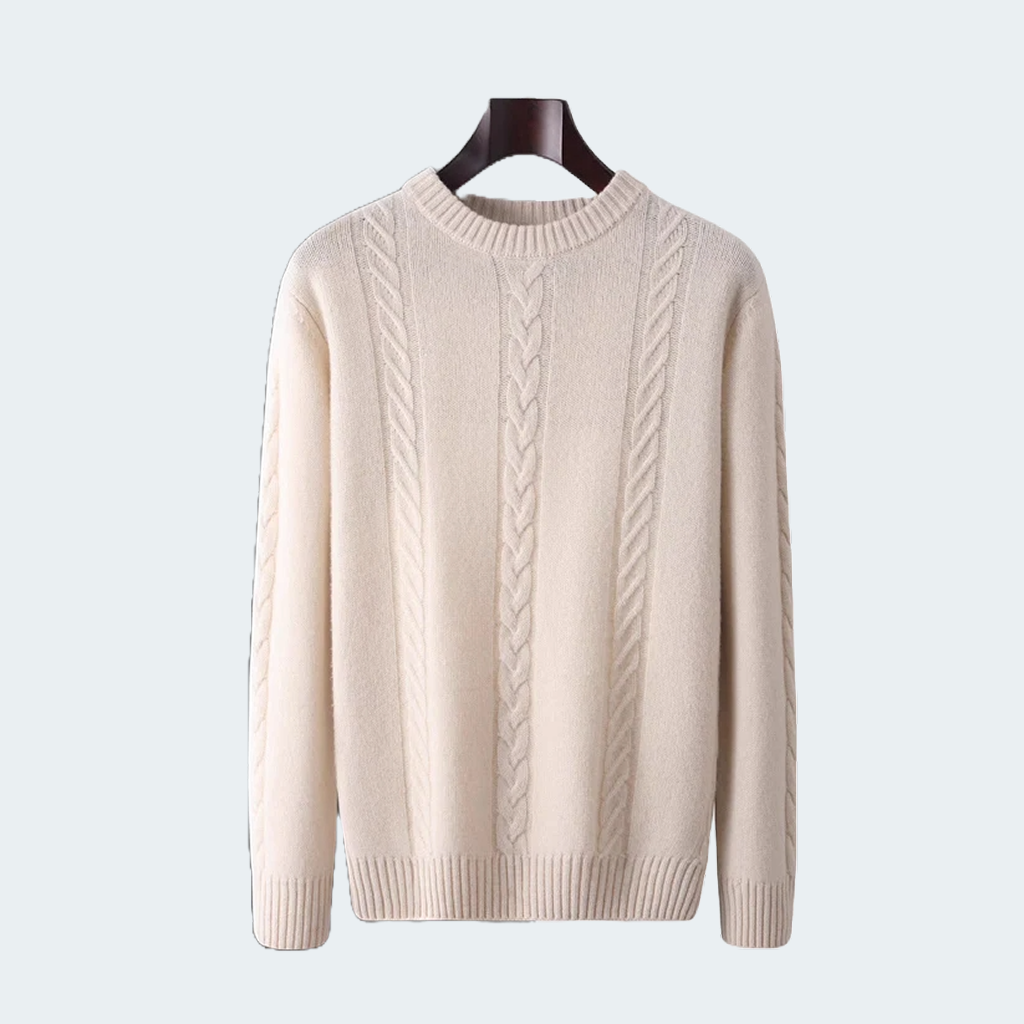 Moda Elite | Sweter z czystej wełny z okrągłym dekoltem