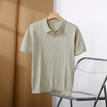 Koszulka polo z prążkowanej tkaniny premium