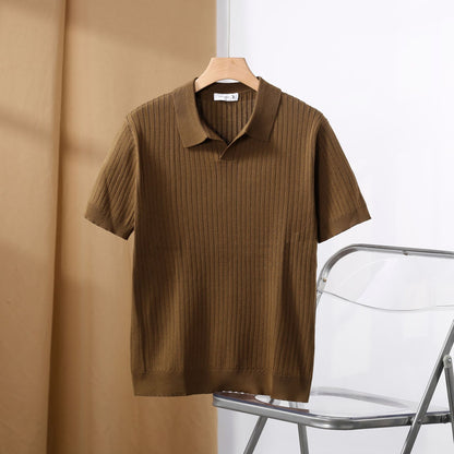 Koszulka polo z prążkowanej tkaniny premium