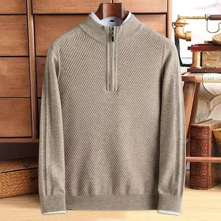 Męski sweter dzianinowy z czystej wełny