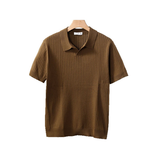 Koszulka polo z prążkowanej tkaniny premium