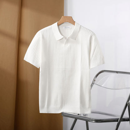 Koszulka polo z prążkowanej tkaniny premium