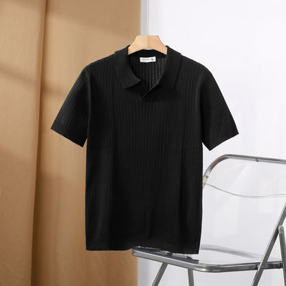 Koszulka polo z prążkowanej tkaniny premium