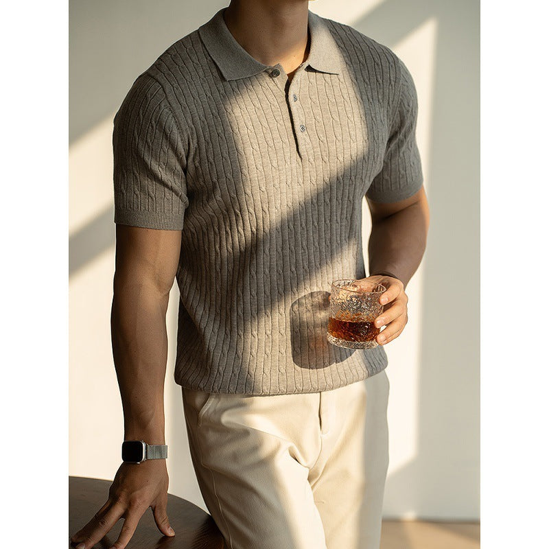 Moda Elite | Koszulka polo z dzianiny strukturalnej