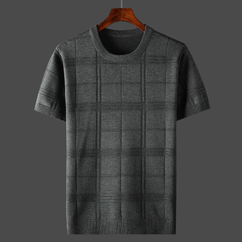 Moda Elite | Sweter dzianinowy z krótkim rękawem