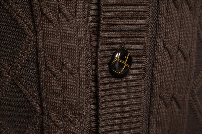 Moda Elite | Gruby dzianinowy kardigan męski