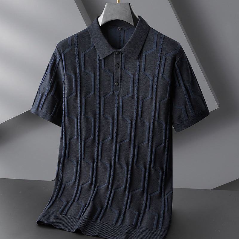 Moda Elite | Koszulka polo z dzianiny żakardowej