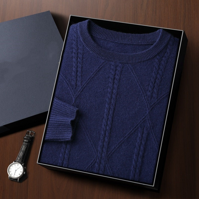 Moda Elite | Sweter kaszmirowy ze wzorem w romby