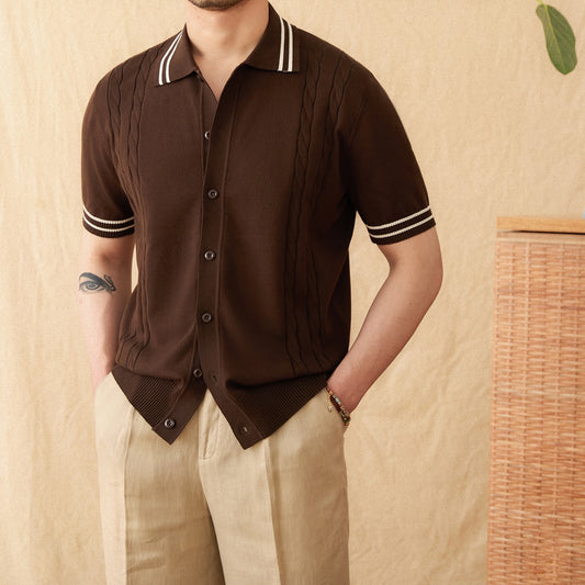 Moda Elite | Koszulka polo z dzianiny bawełnianej