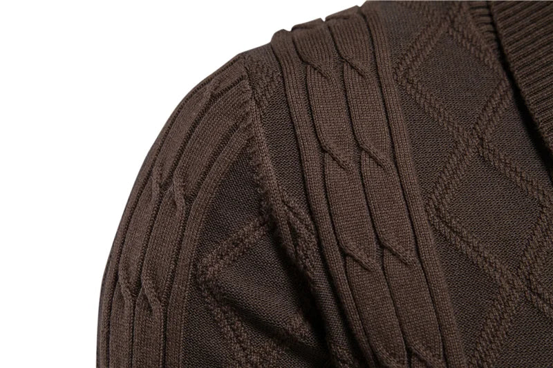 Moda Elite | Gruby dzianinowy kardigan męski