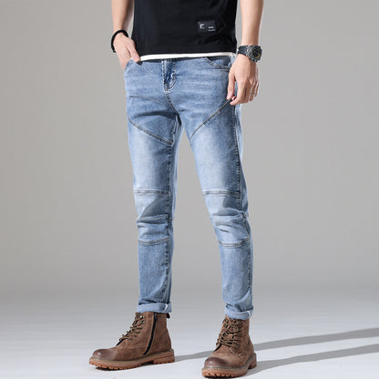 Moda Elite | Jeansy z lekkiego sprania ze stretchem i haftem