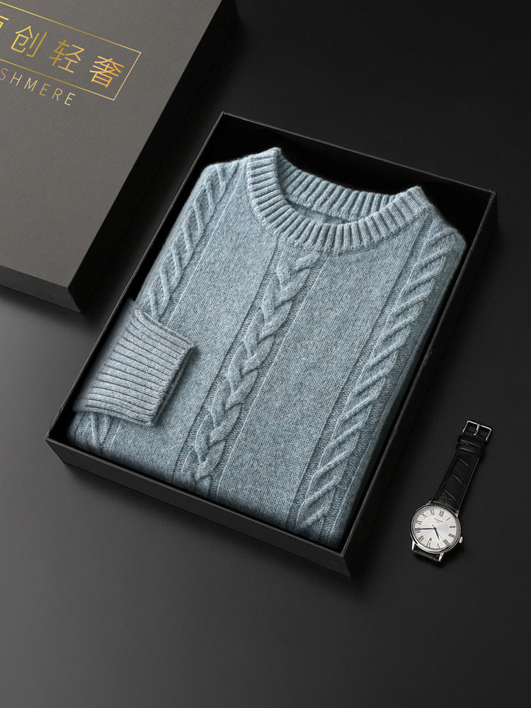 Moda Elite | Sweter z czystej wełny z okrągłym dekoltem