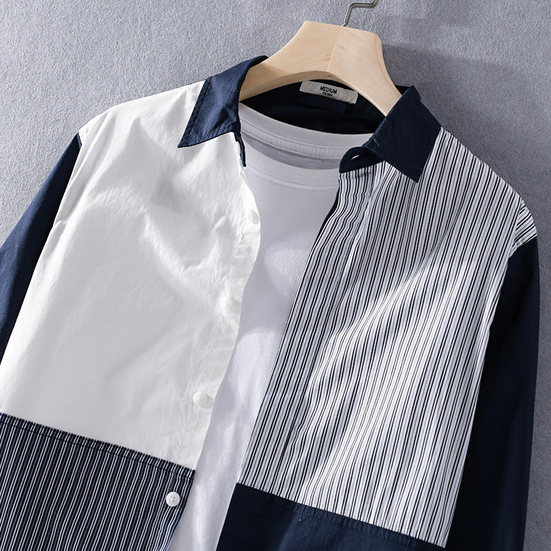 Moda Elite | Koszula w paski z patchworkiem