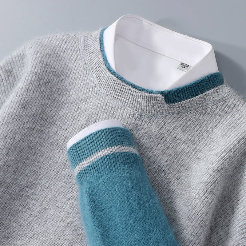 Moda Elite | Ciepły dzianinowy sweter z okrągłym dekoltem