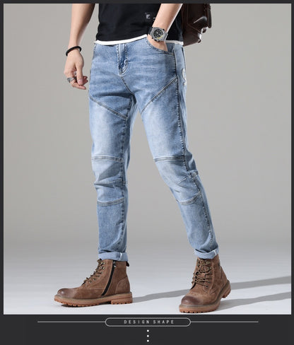 Moda Elite | Jeansy z lekkiego sprania ze stretchem i haftem