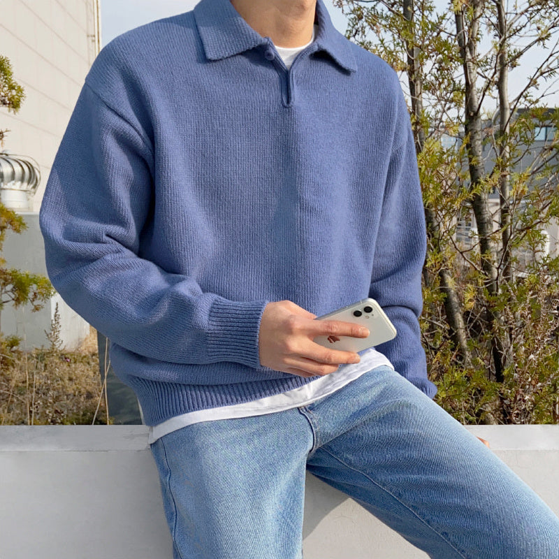 Jesienny sweter z klapami