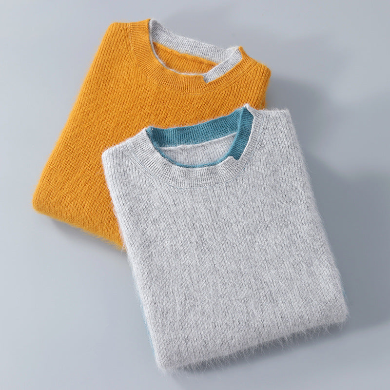 Moda Elite | Ciepły dzianinowy sweter z okrągłym dekoltem