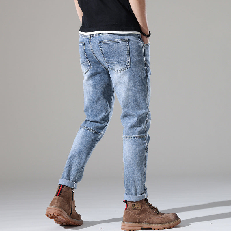 Moda Elite | Jeansy z lekkiego sprania ze stretchem i haftem