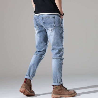 Moda Elite | Jeansy z lekkiego sprania ze stretchem i haftem