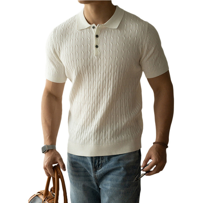 Moda Elite | Koszulka polo z dzianiny strukturalnej