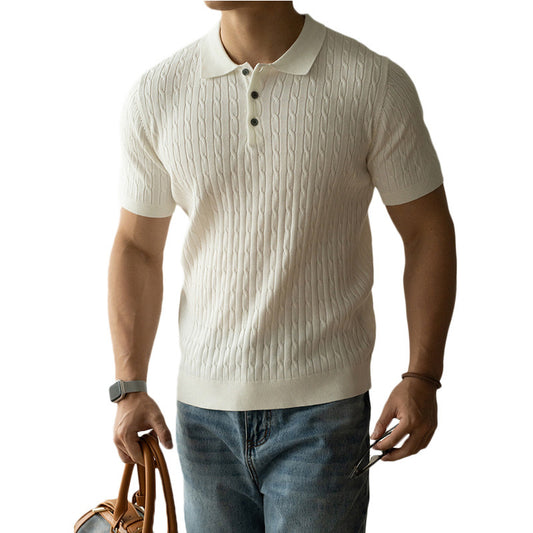 Moda Elite | Koszulka polo z dzianiny strukturalnej