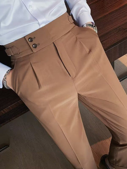 Męskie retro spodnie z wysokim stanem