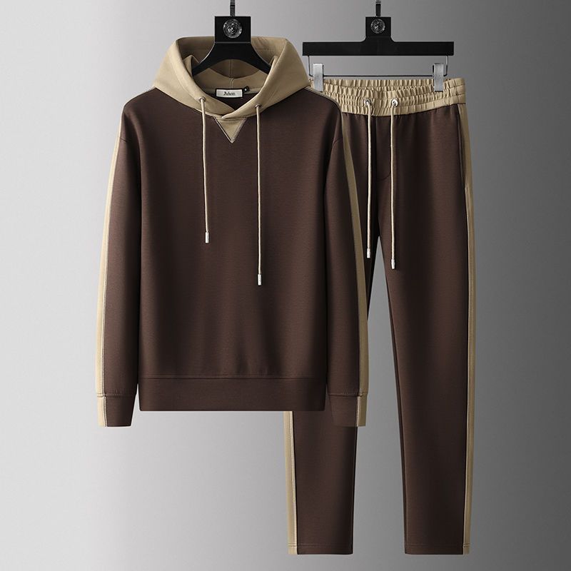 Moda Elite | Patchworkowy dres z kapturem i kapturem dla mężczyzn