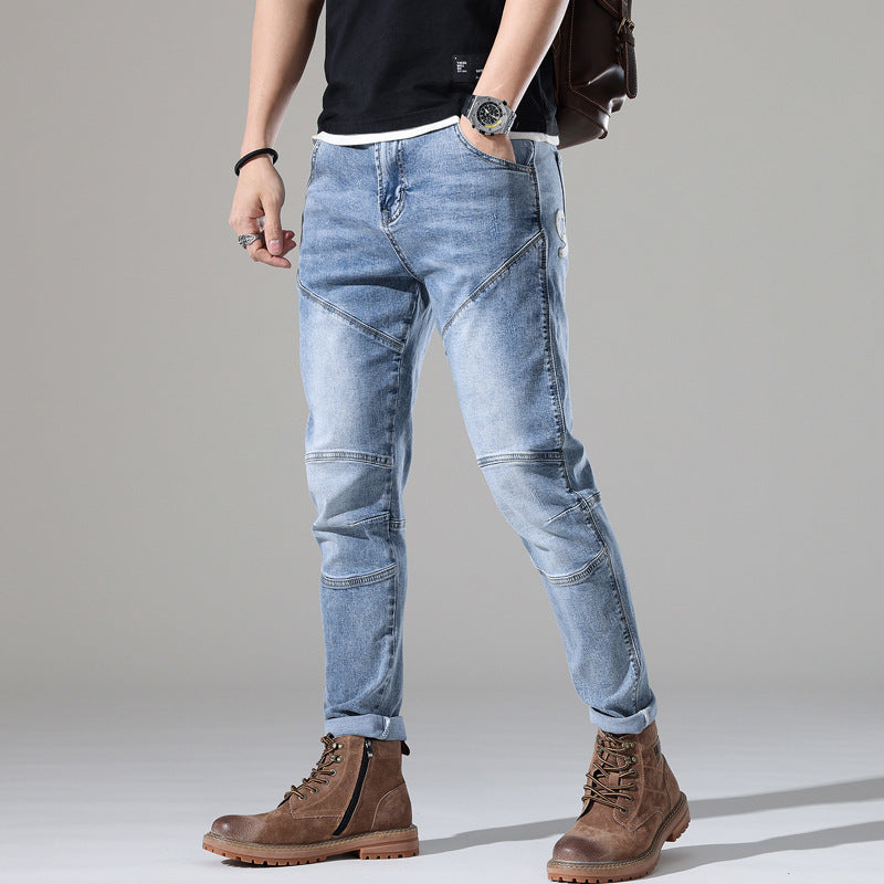 Moda Elite | Jeansy z lekkiego sprania ze stretchem i haftem