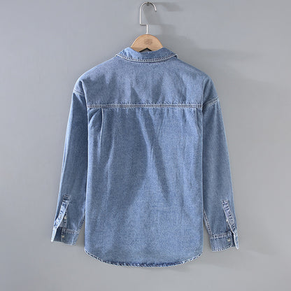 Moda Elite | Koszula z denimu w stylu retro